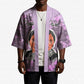 Rosa Parks Kimono Purple Floral Pattern Civil Rights Tribute Bold Name Repeated Text Design - African Pride