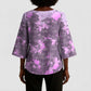 Rosa Parks Kimono Sleeve Blouse Purple Floral Pattern Civil Rights Tribute Bold Name Repeated Text Design - African Pride