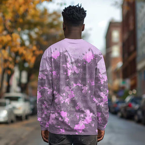 Rosa Parks Long Sleeve Shirt Purple Floral Pattern Civil Rights Tribute Bold Name Repeated Text Design - African Pride