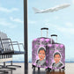 Rosa Parks Luggage Cover Purple Floral Pattern Civil Rights Tribute Bold Name Repeated Text Design - African Pride