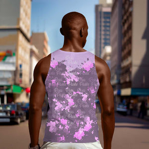 Rosa Parks Men Tank Top Purple Floral Pattern Civil Rights Tribute Bold Name Repeated Text Design - African Pride