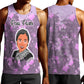 Rosa Parks Men Tank Top Purple Floral Pattern Civil Rights Tribute Bold Name Repeated Text Design - African Pride