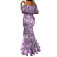 Rosa Parks Mermaid Dress Purple Floral Pattern Civil Rights Tribute Bold Name Repeated Text Design - African Pride