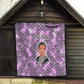 Rosa Parks Quilt Purple Floral Pattern Civil Rights Tribute Bold Name Repeated Text Design - African Pride