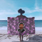 Rosa Parks Sarong Purple Floral Pattern Civil Rights Tribute Bold Name Repeated Text Design - African Pride