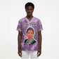 Rosa Parks Scrub Top Purple Floral Pattern Civil Rights Tribute Bold Name Repeated Text Design - African Pride