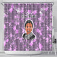 Rosa Parks Shower Curtain Purple Floral Pattern Civil Rights Tribute Bold Name Repeated Text Design - African Pride