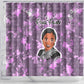 Rosa Parks Shower Curtain Purple Floral Pattern Civil Rights Tribute Bold Name Repeated Text Design - African Pride