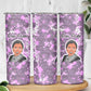 Rosa Parks Skinny Tumbler Purple Floral Pattern Civil Rights Tribute Bold Name Repeated Text Design - African Pride