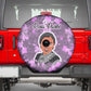 Rosa Parks Spare Tire Cover Purple Floral Pattern Civil Rights Tribute Bold Name Repeated Text Design - African Pride