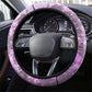 Rosa Parks Steering Wheel Cover Purple Floral Pattern Civil Rights Tribute Bold Name Repeated Text Design - African Pride