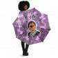 Rosa Parks Umbrella Purple Floral Pattern Civil Rights Tribute Bold Name Repeated Text Design - African Pride