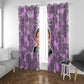 Rosa Parks Window Curtain Purple Floral Pattern Civil Rights Tribute Bold Name Repeated Text Design - African Pride