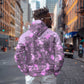 Rosa Parks Zip Hoodie Purple Floral Pattern Civil Rights Tribute Bold Name Repeated Text Design - African Pride
