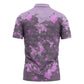 Rosa Parks Zipper Polo Shirt Purple Floral Pattern Civil Rights Tribute Bold Name Repeated Text Design - African Pride