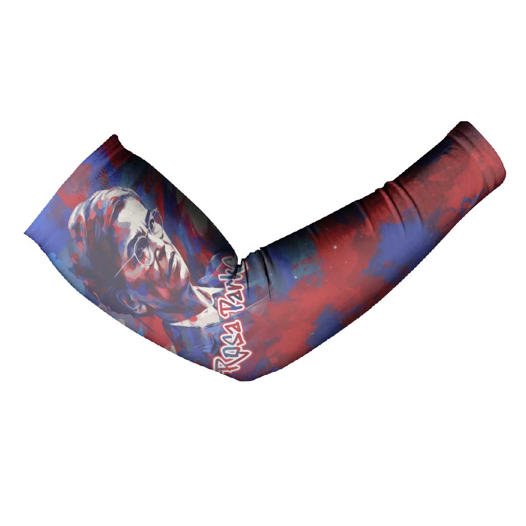 Rosa Parks Arm Sleeves Red Blue Abstract Art Portrait Sitting Down to Stand Up Quote Civil Rights Tribute - African Pride