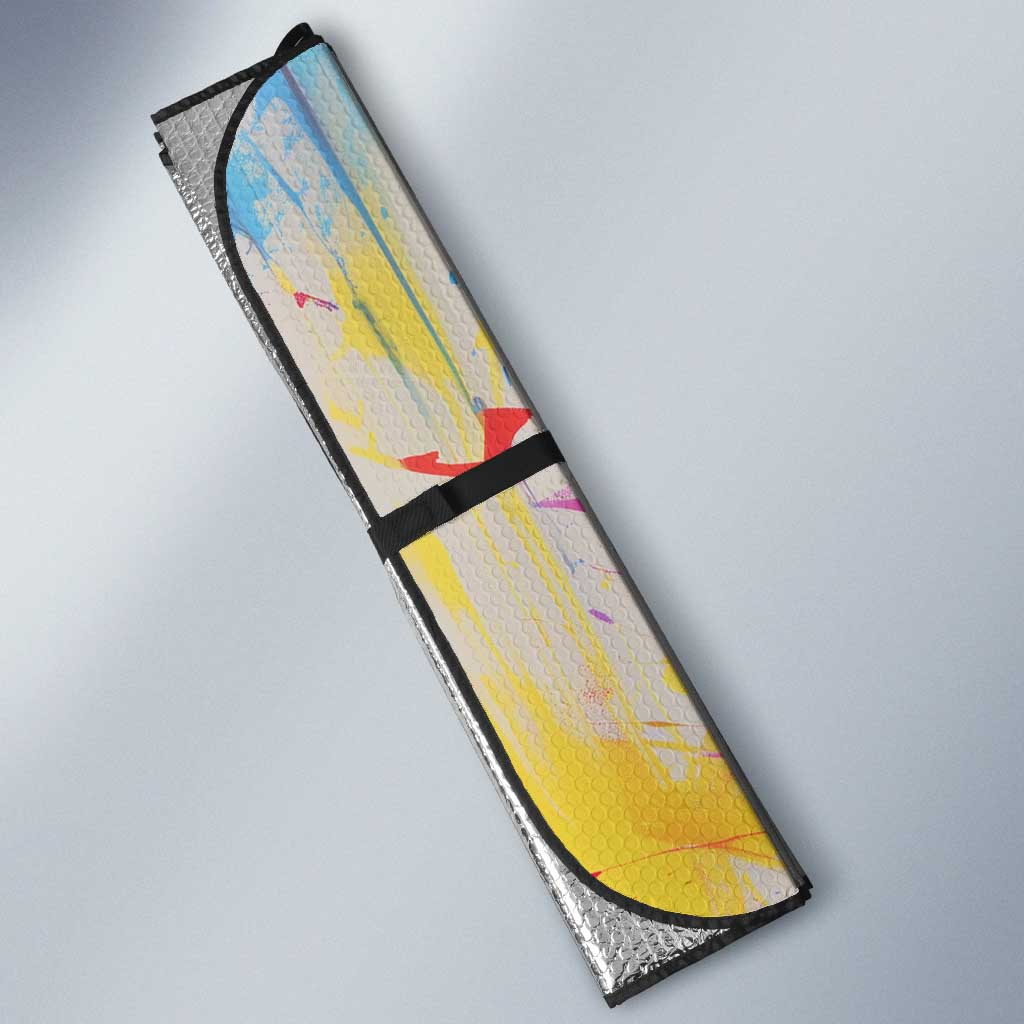 Rosa Parks Auto Sun Shade Red Blue Abstract Art Portrait Sitting Down to Stand Up Quote Civil Rights Tribute - African Pride