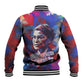 Rosa Parks Baseball Jacket Red Blue Abstract Art Portrait Sitting Down to Stand Up Quote Civil Rights Tribute - African Pride