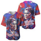 Rosa Parks Baseball Jersey Red Blue Abstract Art Portrait Sitting Down to Stand Up Quote Civil Rights Tribute TS04