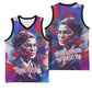 Rosa Parks Basketball Jersey Red Blue Abstract Art Portrait Sitting Down to Stand Up Quote Civil Rights Tribute - African Pride