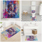 Rosa Parks Bathroom Set Red Blue Abstract Art Portrait Sitting Down to Stand Up Quote Civil Rights Tribute - African Pride