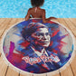 Rosa Parks Beach Blanket Red Blue Abstract Art Portrait Sitting Down to Stand Up Quote Civil Rights Tribute - African Pride