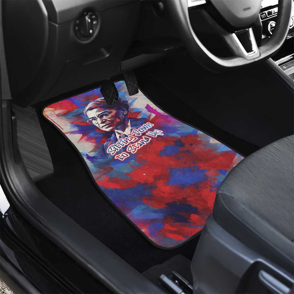 Rosa Parks Car Mats Red Blue Abstract Art Portrait Sitting Down to Stand Up Quote Civil Rights Tribute - African Pride