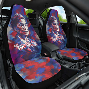 Rosa Parks Car Seat Cover Red Blue Abstract Art Portrait Sitting Down to Stand Up Quote Civil Rights Tribute - African Pride
