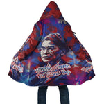 Rosa Parks Cloak Red Blue Abstract Art Portrait Sitting Down to Stand Up Quote Civil Rights Tribute - African Pride