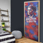 Rosa Parks Door Cover Red Blue Abstract Art Portrait Sitting Down to Stand Up Quote Civil Rights Tribute - African Pride