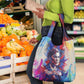 Rosa Parks Grocery Bag Red Blue Abstract Art Portrait Sitting Down to Stand Up Quote Civil Rights Tribute - African Pride