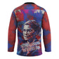 Rosa Parks Hockey Jersey Red Blue Abstract Art Portrait Sitting Down to Stand Up Quote Civil Rights Tribute - African Pride