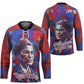 Rosa Parks Hockey Jersey Red Blue Abstract Art Portrait Sitting Down to Stand Up Quote Civil Rights Tribute - African Pride