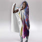Rosa Parks Hooded Blanket Red Blue Abstract Art Portrait Sitting Down to Stand Up Quote Civil Rights Tribute - African Pride