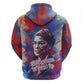 Rosa Parks Hoodie Red Blue Abstract Art Portrait Sitting Down to Stand Up Quote Civil Rights Tribute - African Pride