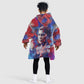 Rosa Parks Kid Wearable Blanket Hoodie Red Blue Abstract Art Portrait Sitting Down to Stand Up Quote Civil Rights Tribute - African Pride