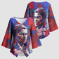 Rosa Parks Kimono Sleeve Blouse Red Blue Abstract Art Portrait Sitting Down to Stand Up Quote Civil Rights Tribute - African Pride