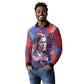 Rosa Parks Long Sleeve Polo Shirt Red Blue Abstract Art Portrait Sitting Down to Stand Up Quote Civil Rights Tribute - African Pride
