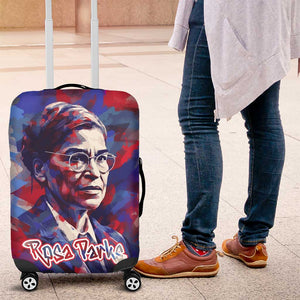 Rosa Parks Luggage Cover Red Blue Abstract Art Portrait Sitting Down to Stand Up Quote Civil Rights Tribute - African Pride