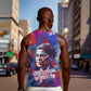 Rosa Parks Men Tank Top Red Blue Abstract Art Portrait Sitting Down to Stand Up Quote Civil Rights Tribute - African Pride