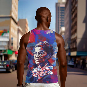 Rosa Parks Men Tank Top Red Blue Abstract Art Portrait Sitting Down to Stand Up Quote Civil Rights Tribute - African Pride