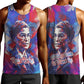 Rosa Parks Men Tank Top Red Blue Abstract Art Portrait Sitting Down to Stand Up Quote Civil Rights Tribute - African Pride