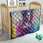 Rosa Parks Quilt Red Blue Abstract Art Portrait Sitting Down to Stand Up Quote Civil Rights Tribute - African Pride