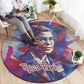 Rosa Parks Round Carpet Red Blue Abstract Art Portrait Sitting Down to Stand Up Quote Civil Rights Tribute - African Pride