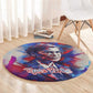 Rosa Parks Round Carpet Red Blue Abstract Art Portrait Sitting Down to Stand Up Quote Civil Rights Tribute - African Pride