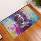 Rosa Parks Rubber Doormat Red Blue Abstract Art Portrait Sitting Down to Stand Up Quote Civil Rights Tribute - African Pride