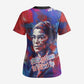 Rosa Parks Scrub Top Red Blue Abstract Art Portrait Sitting Down to Stand Up Quote Civil Rights Tribute - African Pride