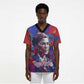 Rosa Parks Scrub Top Red Blue Abstract Art Portrait Sitting Down to Stand Up Quote Civil Rights Tribute - African Pride