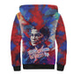 Rosa Parks Sherpa Hoodie Red Blue Abstract Art Portrait Sitting Down to Stand Up Quote Civil Rights Tribute - African Pride