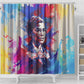 Rosa Parks Shower Curtain Red Blue Abstract Art Portrait Sitting Down to Stand Up Quote Civil Rights Tribute - African Pride